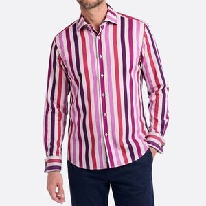 Duncan Quinn 100%‎ Cotton French Cuff Shirt 15 Striped Luxury Designer